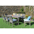 Poly Rattan Wicker 8 Armless Chairs Dining Set